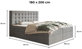 PROXIMA.store - Kontinentálna boxspring posteľ NATALI ROZMER: 140 x 200 cm, TYP MATRACA: BONELLOVÉ PRUŽINY, VRCHNÝ MATRAC (TOPPER): BEZ TOPPERU