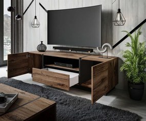 TV STOLÍK SANTINO DUB FLAGSTAFF + ČIERNY 158 cm