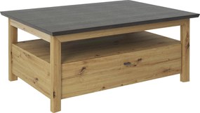 XXXLutz KONFERENČNÝ STOLÍK, tmavosivá, dub artisan, kompozitné drevo, 110/80/45 cm Hom`in - Stolíky do obývačky - 000003002914