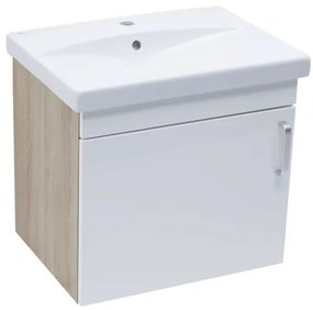 Kúpeľňová skrinka s umývadlom Naturel Vario Dekor 60x51x40 cm biela lesk VARIO260DBBL, 1 ks