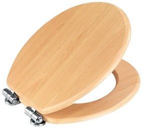 WENKO 22979100-WC sedátko PRÍRODNÝ BUK 35,5x42,5 cm hnedá/strieborná