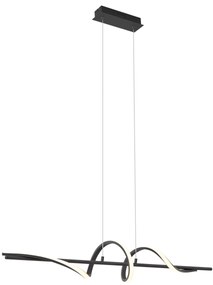 Dizajnové závesné svietidlo čierne 110 cm vrátane LED 3-stupňové stmievateľné - Wokkel