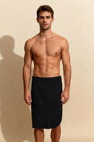Vaflová osuška na zapínanie (kilt) čierna Veľkosť: S/M