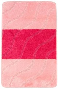 Kúpeľňový koberček FIORI ružový, pruhy / vlny