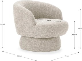 Béžové otočné kreslo Dali – MOME
