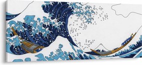 Obraz - Japonská kresba, vlny (120x50 cm)