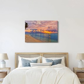 Obraz - Západ slnka na pláži (90x60 cm)