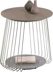 Odkladací stolík Rivoli, kov/cappuccino sklo