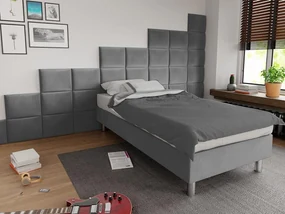 Čalúnená jednolôžková posteľ Estelle B, Dostupné poťahy: ekokoža Soft 011 (čierna), Rozmer postele: 90x200 cm