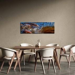 Detailný obraz - voda medzi kameňmi (s hodinami) (90x30 cm)