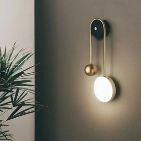 Toolight Toolight, LED nástenné svietidlo 50cm 5W 4000K 500lm APP1474-CW, zlatá lesklá-čierna matná, OSW-03604