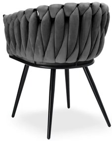 Jedálenská stolička ASTON zamatová, grafitová