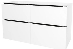 Mereo, Mereo Mailo, kúpeľňová skrinka 121 cm, čierne madlo, Multidecor, Biela Arctic, MER-CN593SBBIAA