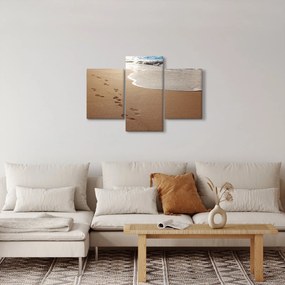 Obraz - stopy v piesku a more (90x60 cm)