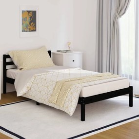 810424 vidaXL Bed Frame Solid Wood Pine 100x200 cm Black