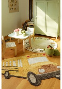 Okrovožltý prateľný/ručne tkaný bavlnený detský koberec 90x130 cm School Bus – Lorena Canals