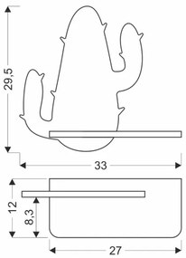 LED Detské nástenné svietidlo s poličkou CACTUS LED/4W/230V zelená/drevo