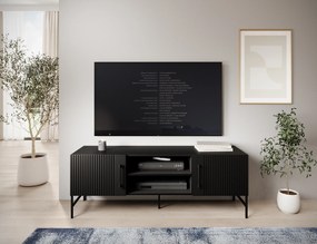 RTV stolík RAFTT 152x55 cm, čierny