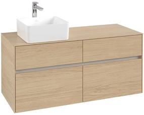 VILLEROY &amp; BOCH Collaro závesná skrinka pod umývadlo na dosku (umývadlo vľavo), 4 zásuvky, 1200 x 500 x 548 mm, Nordic Oak, C04200VJ