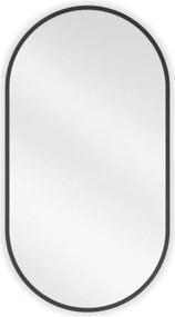 Mexen Loft oválne kúpeľňové zrkadlo 75 x 40 cm, čierny rám - 9851-075-040-000-70