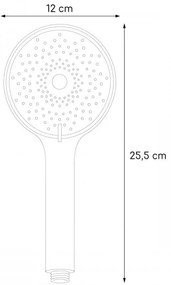 Erga Fanki, 3-funkčná ručná sprchová hlavica, čierna matná, ERG-YKA-BP.FANKI-BLK