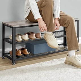 Skrinka na topánky E1078 GREY, sivá, 2 poschodia