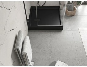 Mexen Flow+, štvorcová sprchová vanička 70 x 70 cm, čierna matná, 46S7070H