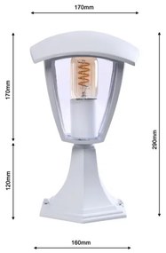 Vonkajšia lampa FOX 1xE27/40W/230V IP44 biela