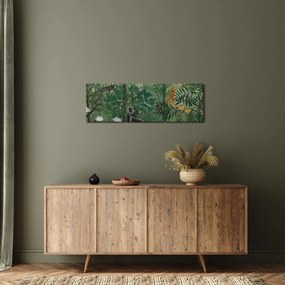 Obraz - Henri Rousseau, Tropical Forest with Monkeys, reprodukcia (s hodinami) (90x30 cm)