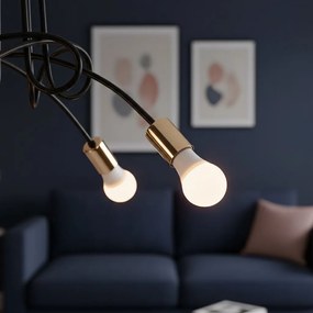 Toolight - Závesné svietidlo Paradise 5xE27 60W APP518-5C, čierna-zlatá, OSW-01102