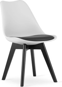 AKCIA Čierno-biela stolička BALI MARK s čiernymi nohami II. akosť