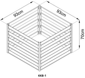 Záhradný kompostér BestBerg KKB-1 / oceľ / 0,8 m² / strieborná