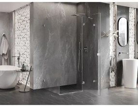 Mexen Lunar, pravostranný výklopný sprchový kút 95 x 80 cm, 8mm číre sklo, chrómový profil, 834-095-080-01-00-P