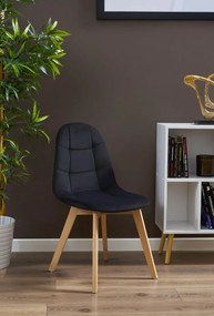 Dekorstudio Zamatová jedálenská stolička COLIN čierna
