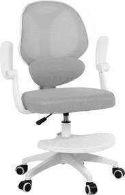 Detská otočná stolička Neoseat JUNI 009 s podnožou — látka, sivá