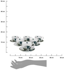 Porcelánová šálka s podšálkou Hokusai The Great Wave 250 ml sada 6ks