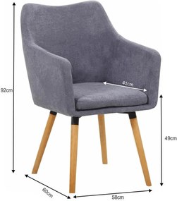 Jedálenské kreslo, sivá látka/buk, DABIR