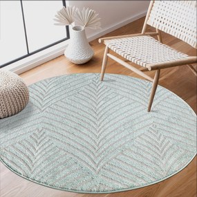 Dekorstudio Okrúhly jednofarebný koberec FANCY 648 -  mentolový Priemer koberca: 160cm