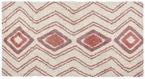 Bavlnený koberec 80 x 150 cm béžová/ružová KASTAMONU Beliani