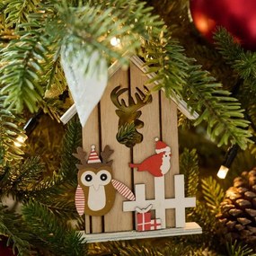 DECOLED Dřevěná dekorace, chaloupka, 15,5x11,3 cm