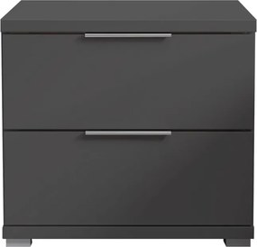 Nočný stolík s 2 zásuvkami Smilla, výška 43 cm, grafitový