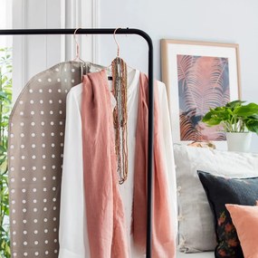 Béžový obal na šaty Compactor Dots, 100 cm