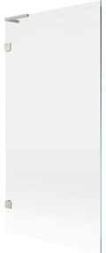 Mexen, Mexen Lunar L 1-krídlová vaňová zástena 90 x 150 cm, transparentná, brúsený nikel - 897L-090-000-97-00