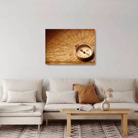 Sklenený obraz - Kompas (70x50 cm)