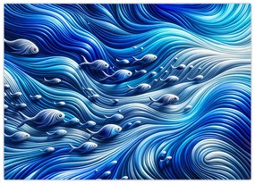 Obraz – Ryby vo vlnách (70x50 cm)