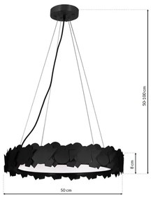 LED Luster na lanku SOHO 1xLED/24W/230V čierna