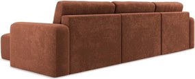 Ženilková rozkladacia/s úložným priestorom rohová pohovka v terakotovej farbe (do tvaru "U") Kona – Makamii