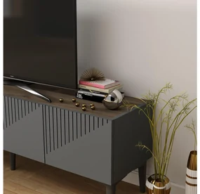 TV stolík/skrinka Tomune 4 (antracit + orech) . Vlastná spoľahlivá doprava až k Vám domov. 1095230