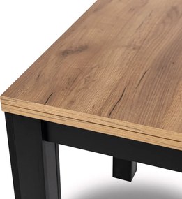 Sada stola MAX 80-160 cm, dub Craft/čierna, a 4 čiernych stoličiek PERU