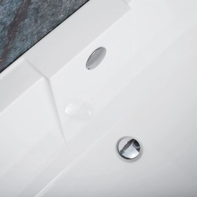 Rea Korfu, voľne stojaca vaňa 170x76 cm, biela lesklá-chróm, KPL-W5690